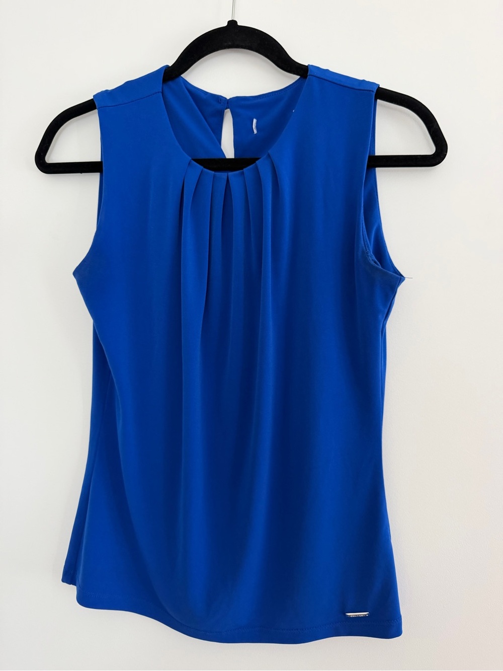 Calvin Klein Sleeveless Pleated Shell - Blue